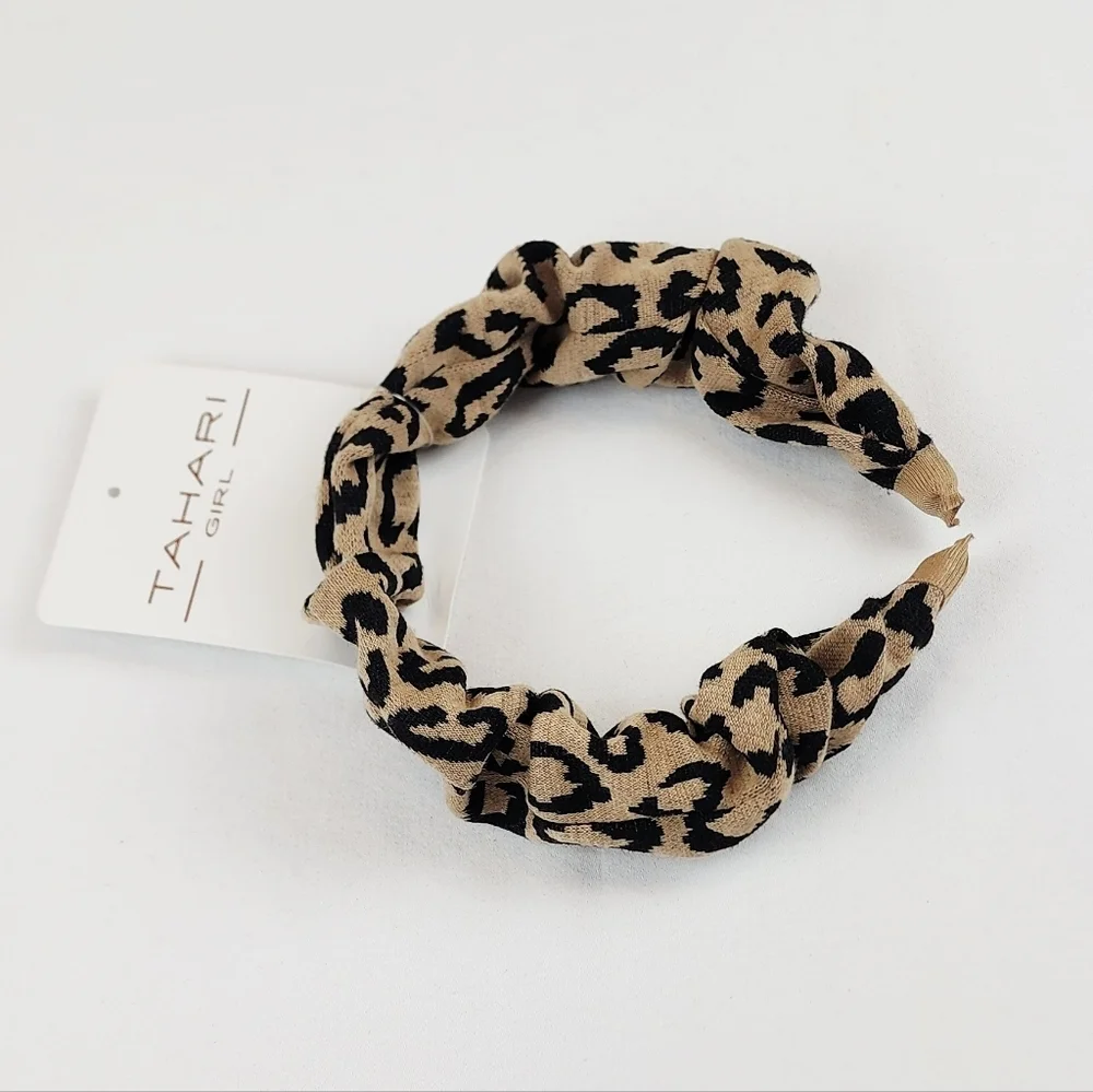 Tahari Girl Wide Leopard Print Headband Hair Accessories